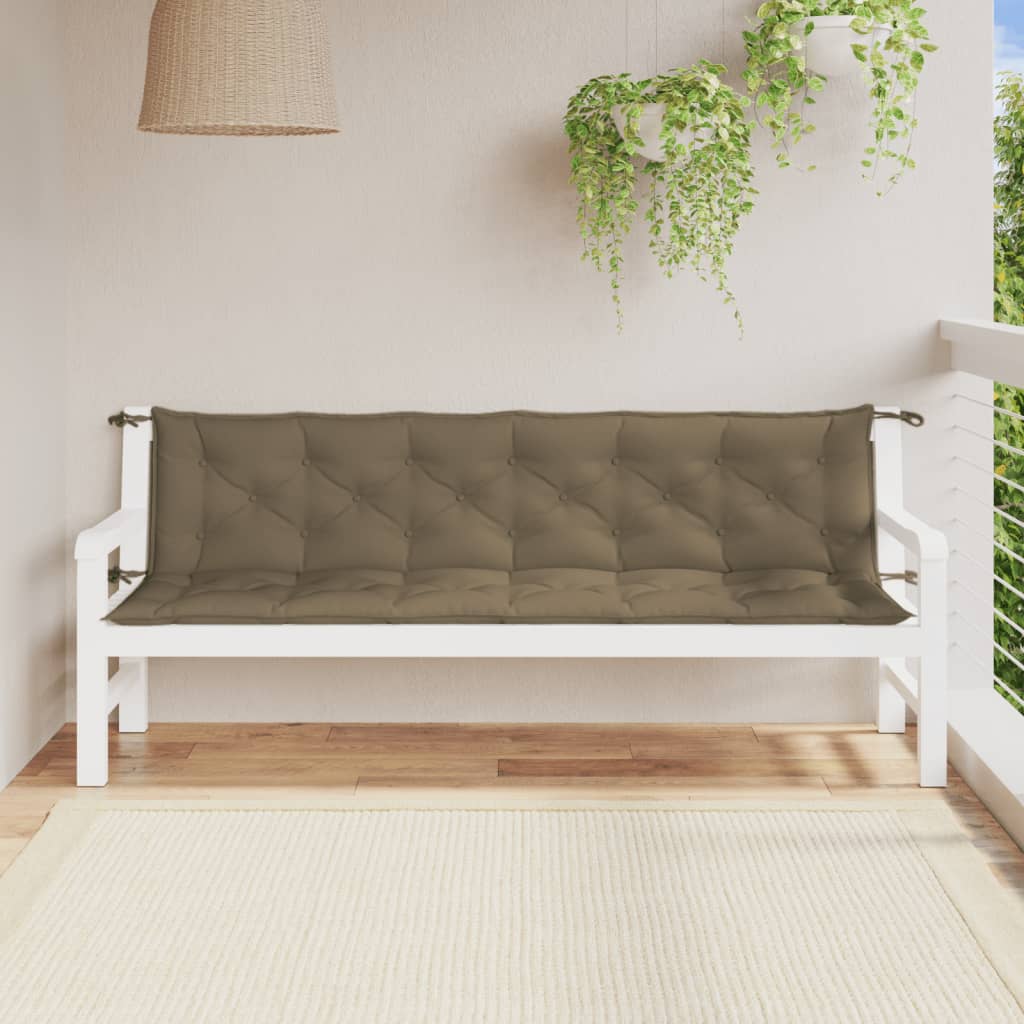 Μαξιλάρια Πάγκου Κήπου 2 τεμ. Taupe Μελανζέ 200x50x7 εκ. Ύφ. - Pakobazaar