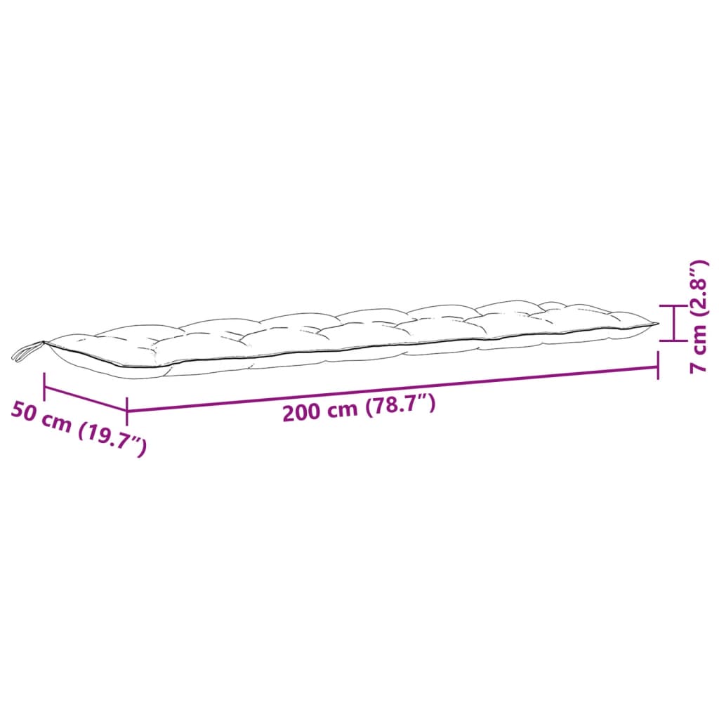 Μαξιλάρια Πάγκου Κήπου 2 τεμ. Taupe Μελανζέ 200x50x7 εκ. Ύφ. - Pakobazaar
