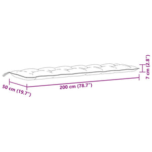 Μαξιλάρια Πάγκου Κήπου 2 τεμ. Taupe Μελανζέ 200x50x7 εκ. Ύφ. - Pakobazaar