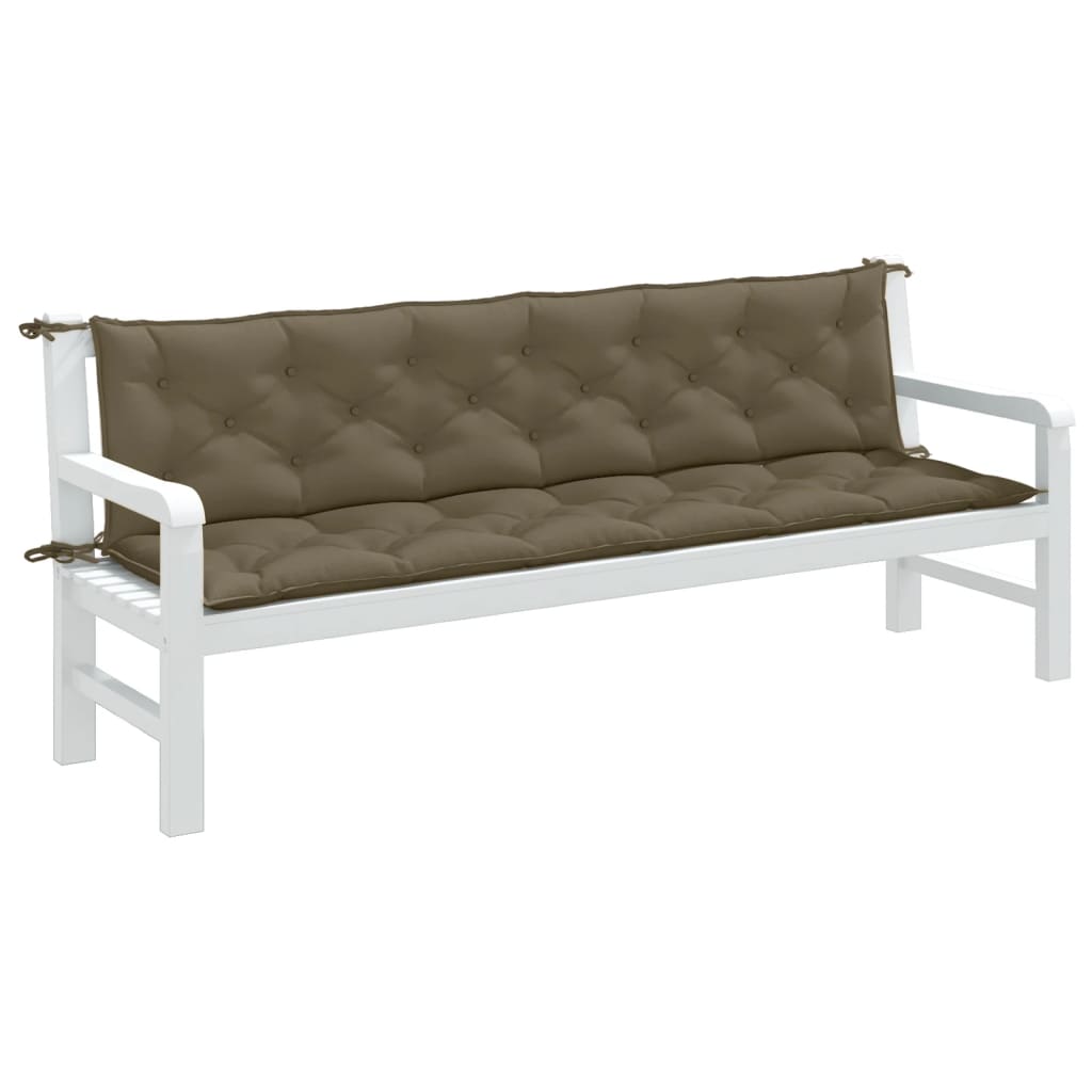 Μαξιλάρια Πάγκου Κήπου 2 τεμ. Taupe Μελανζέ 200x50x7 εκ. Ύφ. - Pakobazaar