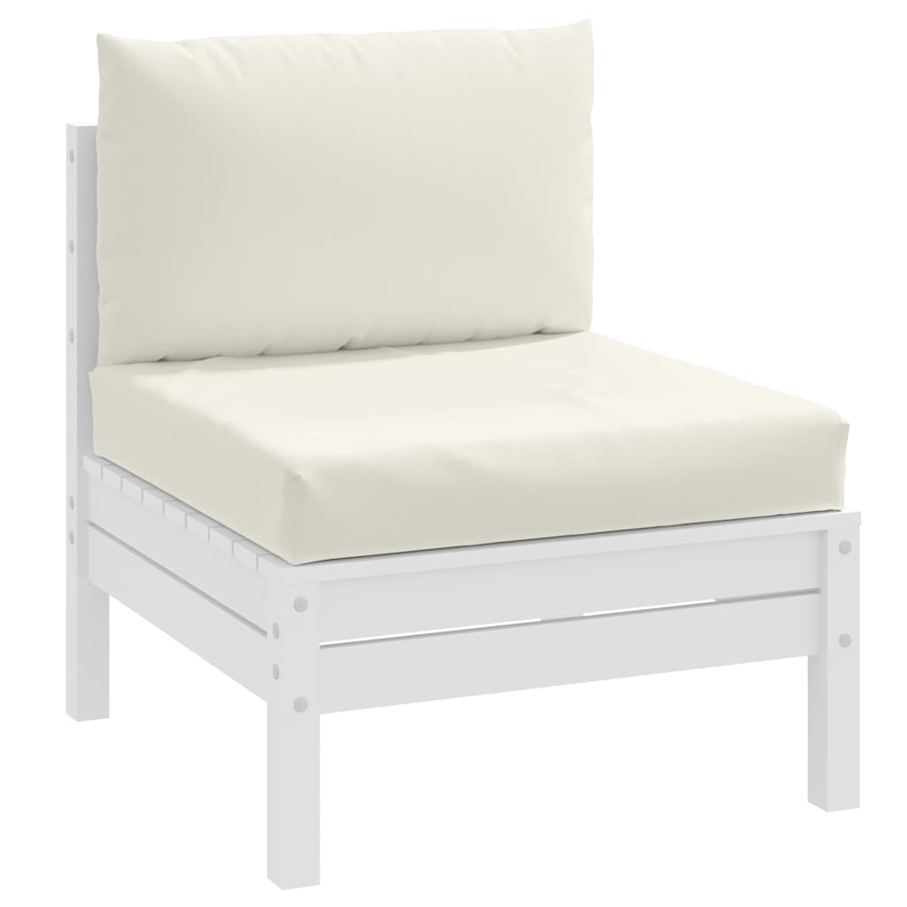 Μαξιλάρια Παλέτας 2 τεμ. Κρεμ Μελανζέ Υφασμάτινα