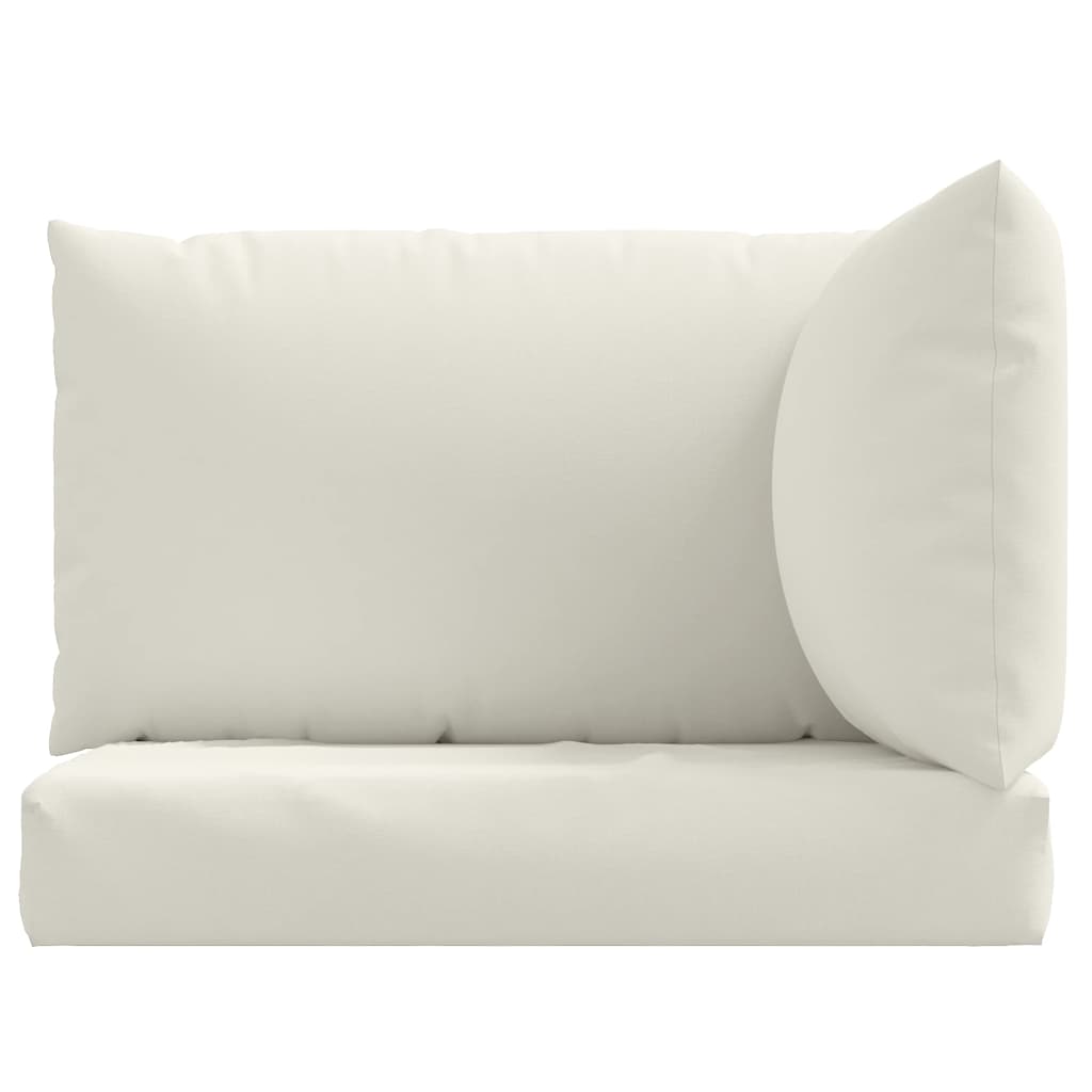 Μαξιλάρια Παλέτας 3 τεμ. Κρεμ Μελανζέ Υφασμάτινα