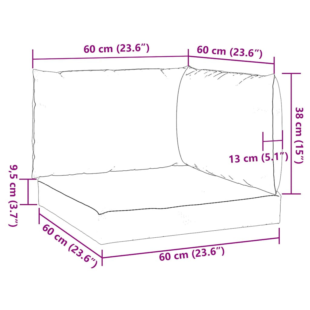 Μαξιλάρια Παλέτας 3 τεμ. Μπεζ Μελανζέ Υφασμάτινα
