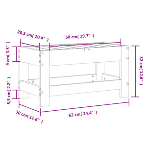 Υποπόδιο Κήπου 62 x 30 x 32 εκ. από Μασίφ Ξύλο Ψευδοτσούγκας - Pakobazaar