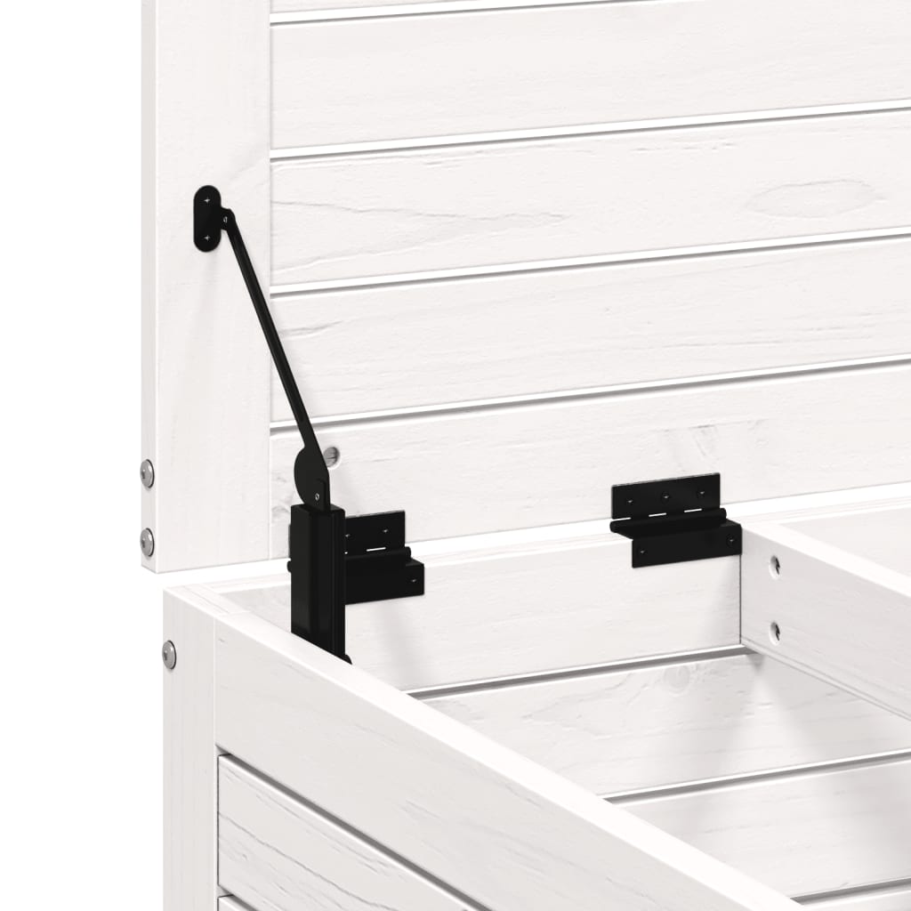 Υποπόδιο Κήπου Λευκό από Μασίφ Ξύλο Πεύκου με Μαξιλάρι - Pakobazaar