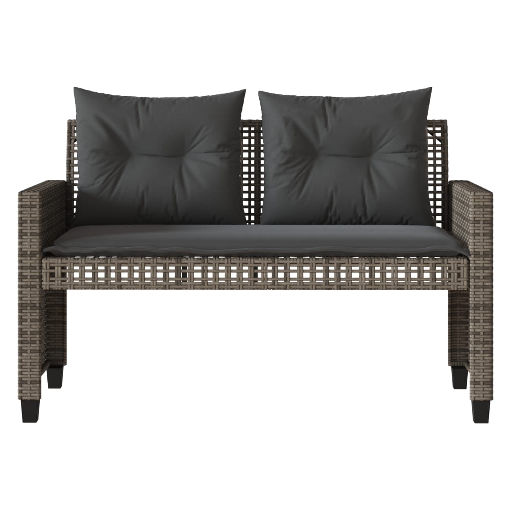 Σαλόνι Κήπου Σετ 4 Τεμαχίων Γκρι Συνθ. Ρατάν Γυαλί με Μαξιλάρια