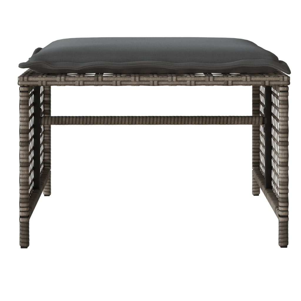 Σαλόνι Κήπου Σετ 4 Τεμαχίων Γκρι Συνθ. Ρατάν Γυαλί με Μαξιλάρια