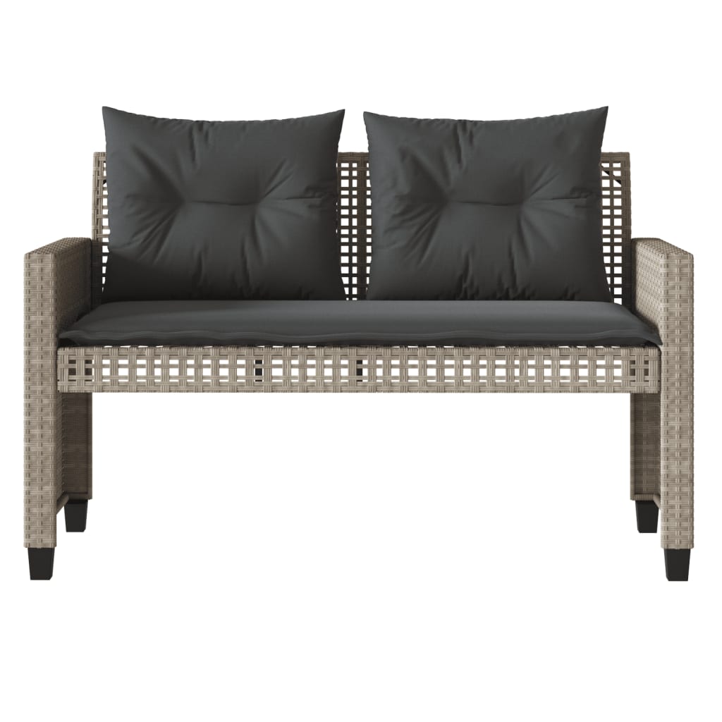 Σαλόνι Κήπου Σετ 4 Τεμαχίων Γκρι Συνθ. Ρατάν Γυαλί με Μαξιλάρια