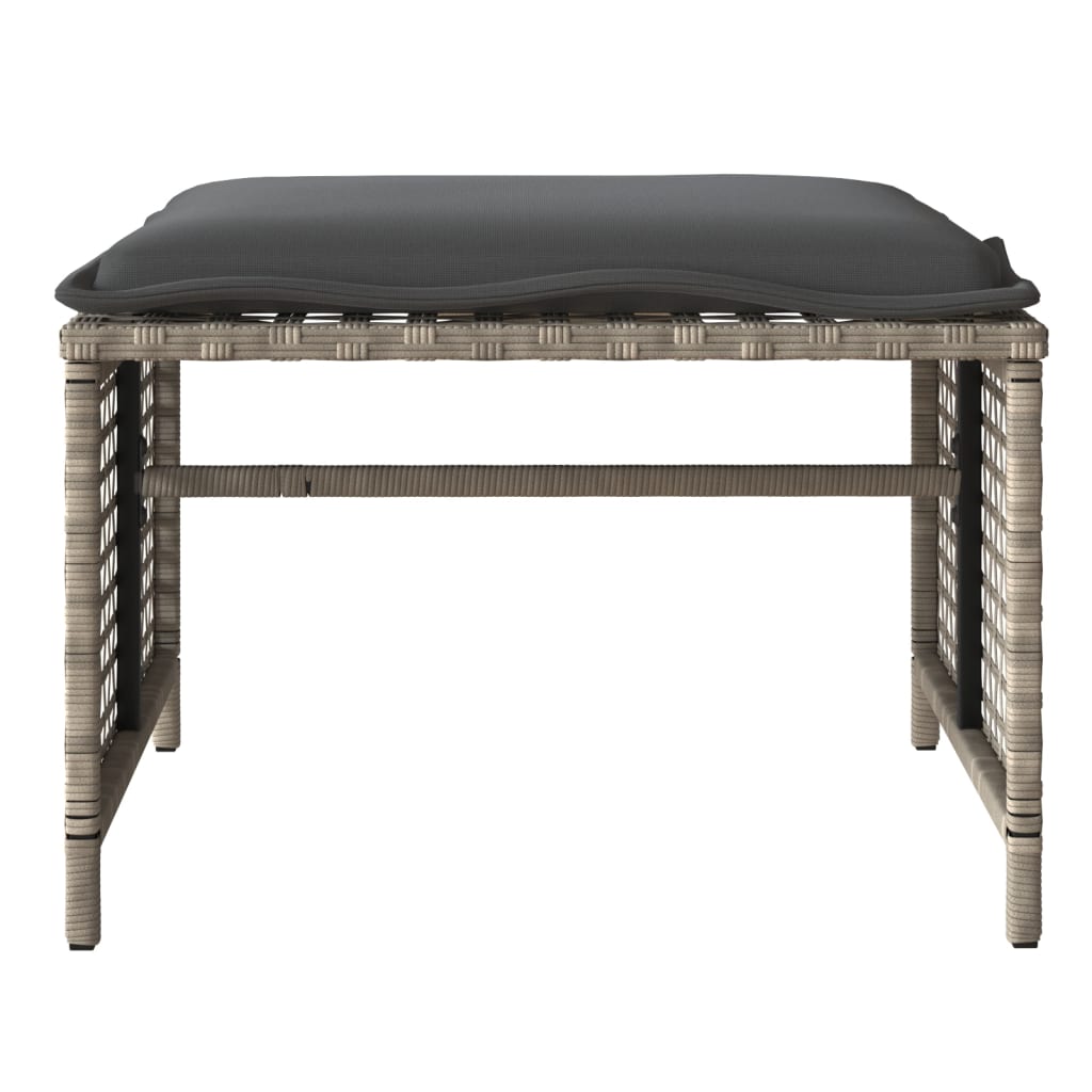 Σαλόνι Κήπου Σετ 4 Τεμαχίων Γκρι Συνθ. Ρατάν Γυαλί με Μαξιλάρια