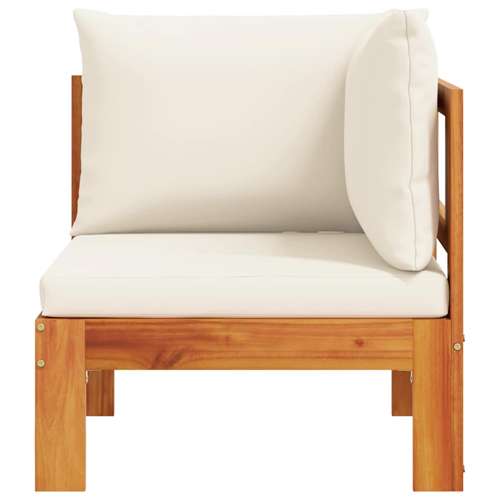 Καναπές Κήπου Γωνιακός Μασίφ Ξύλο Ακακίας με Μαξιλάρια