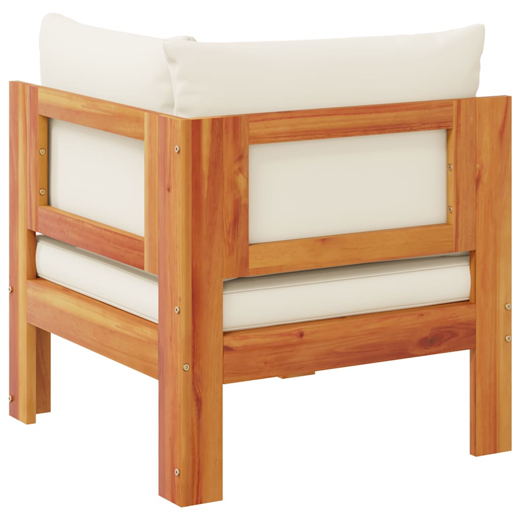 Καναπές Κήπου Γωνιακός Μασίφ Ξύλο Ακακίας με Μαξιλάρια