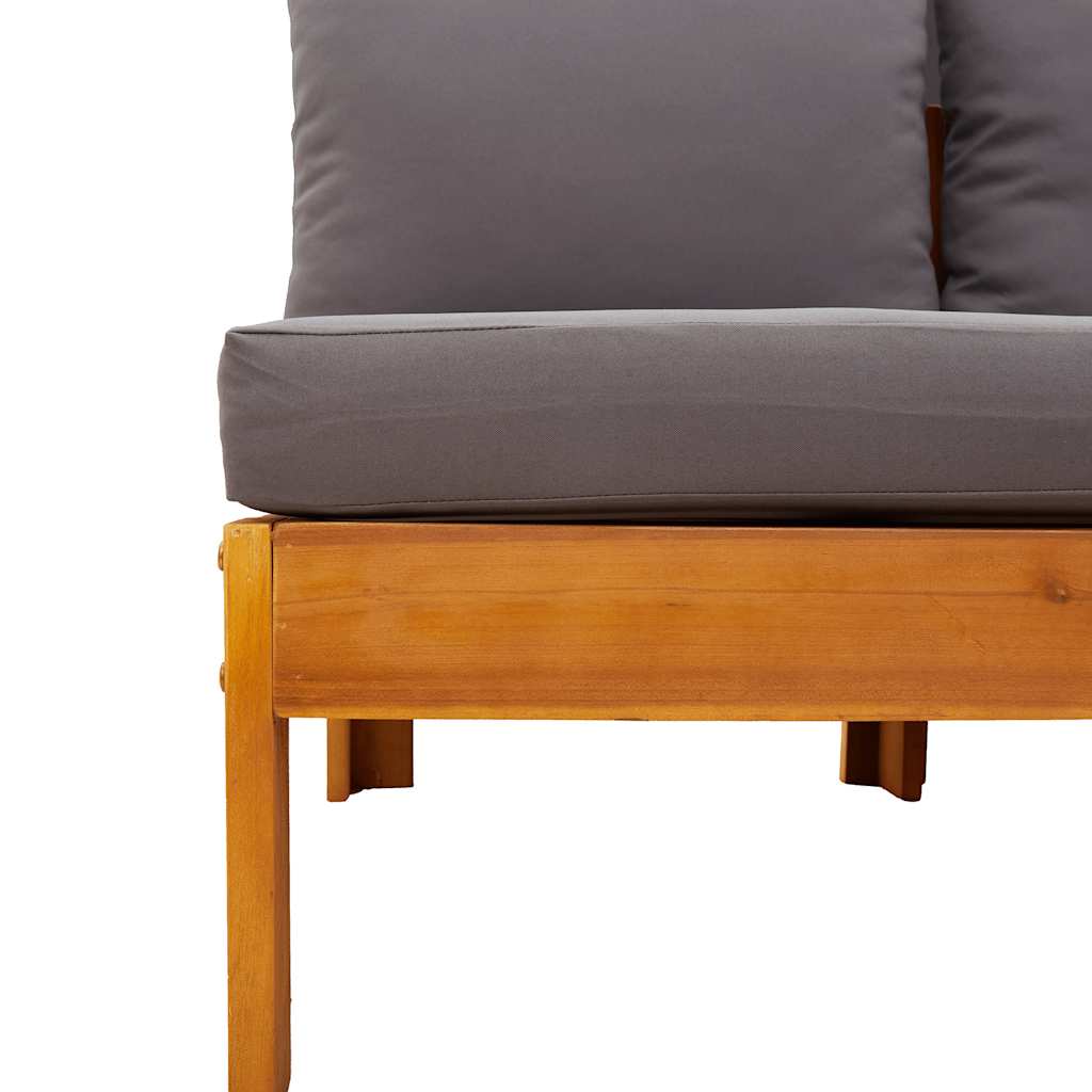 Καναπές Κήπου Χωρίς Μπράτσα Διθέσιος Μασίφ Ακακία + Μαξιλάρια - Pakobazaar