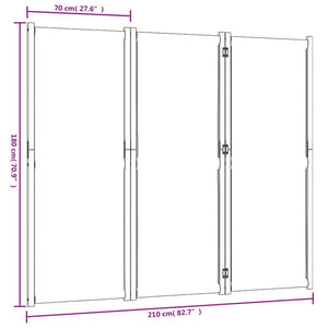 Διαχωριστικό Δωματίου με 3 Πάνελ Taupe 210 x 180 εκ.