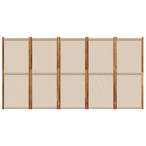 Διαχωριστικό Δωματίου με 5 Πάνελ Taupe 250 x 180 εκ.