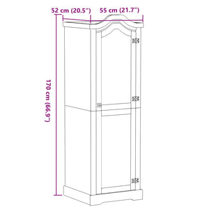Ντουλάπα Corona 55x52x170 εκ. από Μασίφ Ξύλο Πεύκου
