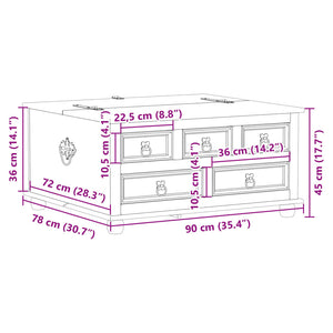 Κουτί Αποθήκευσης Corona 90 x 78 x 45 εκ. από Μασίφ Ξύλο Πεύκου