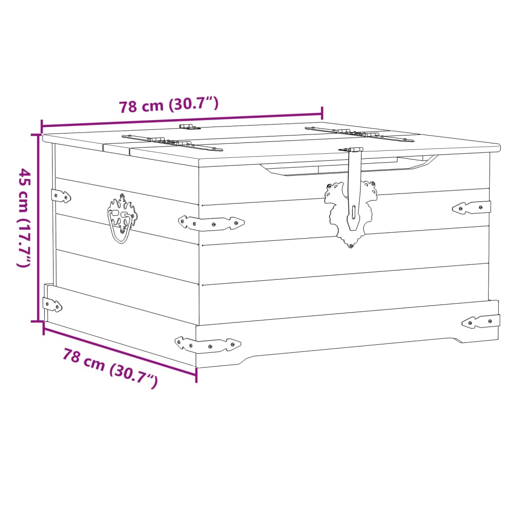 Κουτί Αποθήκευσης Corona 78 x 78 x 45 εκ. από Μασίφ Ξύλο Πεύκου - Pakobazaar