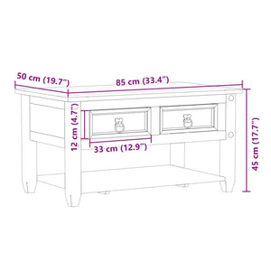 Τραπεζάκι Corona Με Συρτάρια 85x50x45 εκ. Μασίφ Ξύλο Πεύκου
