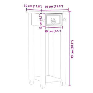 Βάση Φυτών Corona 30 x 30 x 73 εκ. από Μασίφ Ξύλο Πεύκου