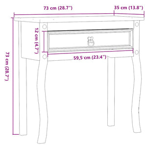 Τραπέζι Κονσόλα Corona 73x35x73 εκ. από Μασίφ Ξύλο Πεύκου - Pakobazaar