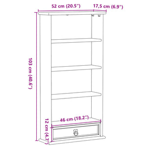 Έπιπλο για CD Corona 52x17,5x103 εκ. από Μασίφ Ξύλο Πεύκου - Pakobazaar