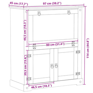 Κάβα Κρασιών Corona 97x45x114 εκ. από Μασίφ Ξύλο Πεύκου - Pakobazaar