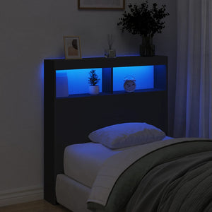 Κεφαλάρι με Αποθηκευτικό Χώρο και LED Μαύρο 100 x 17 x 102 εκ. - Pakobazaar