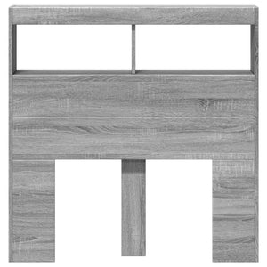 Κεφαλάρι με Αποθηκ. Χώρο & LED Γκρι Sonoma 100x17x102 εκ. - Pakobazaar
