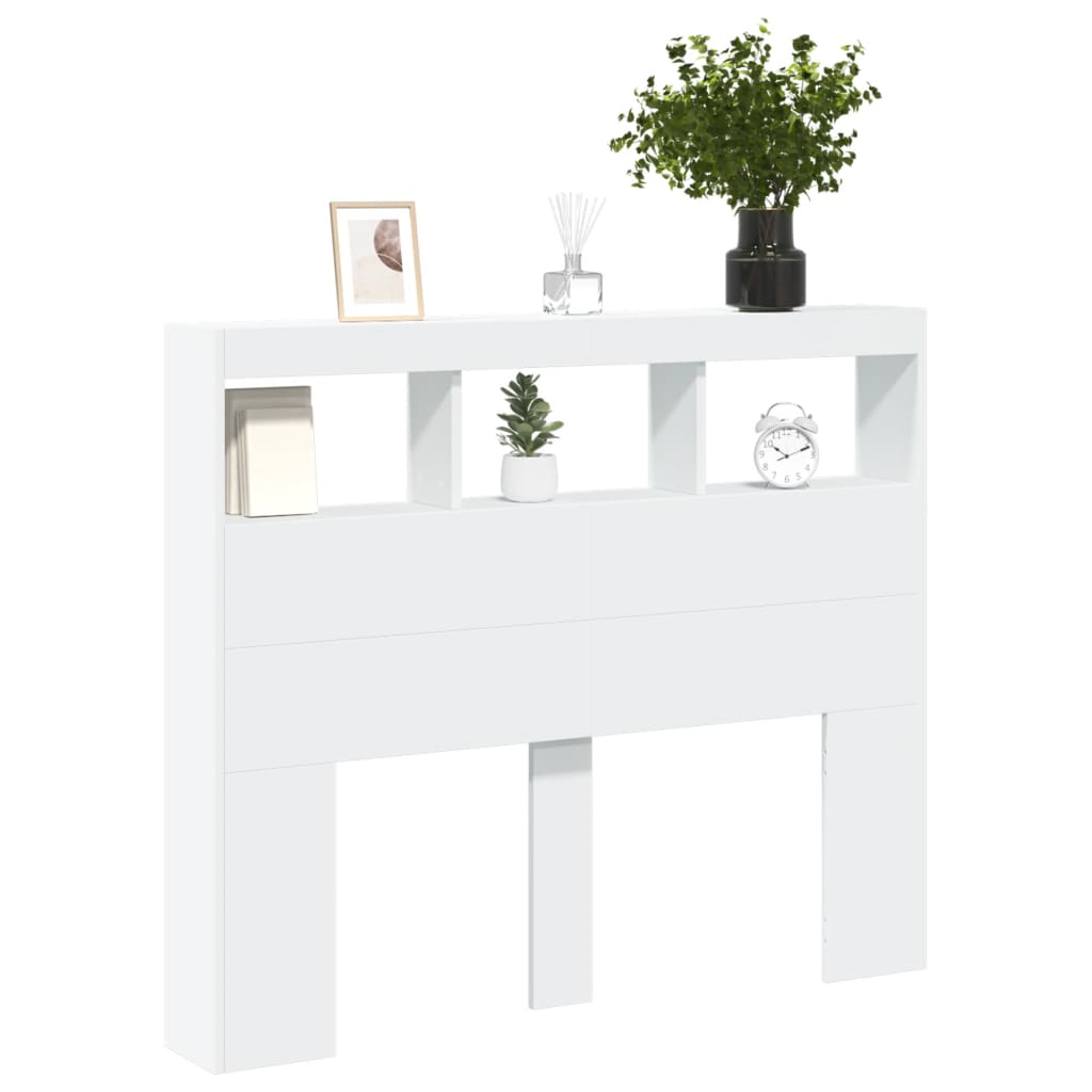 Κεφαλάρι με Αποθηκευτικό Χώρο και LED Λευκό 120 x 17 x 102 εκ. - Pakobazaar