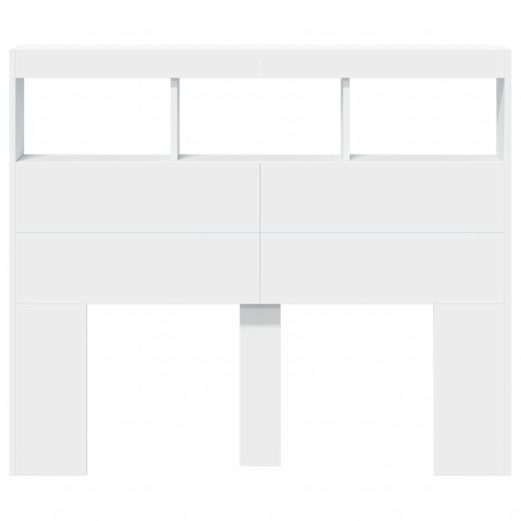 Κεφαλάρι με Αποθηκευτικό Χώρο και LED Λευκό 120 x 17 x 102 εκ. - Pakobazaar