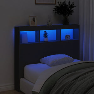Κεφαλάρι με Αποθηκευτικό Χώρο και LED Μαύρο 120 x 17 x 102 εκ. - Pakobazaar