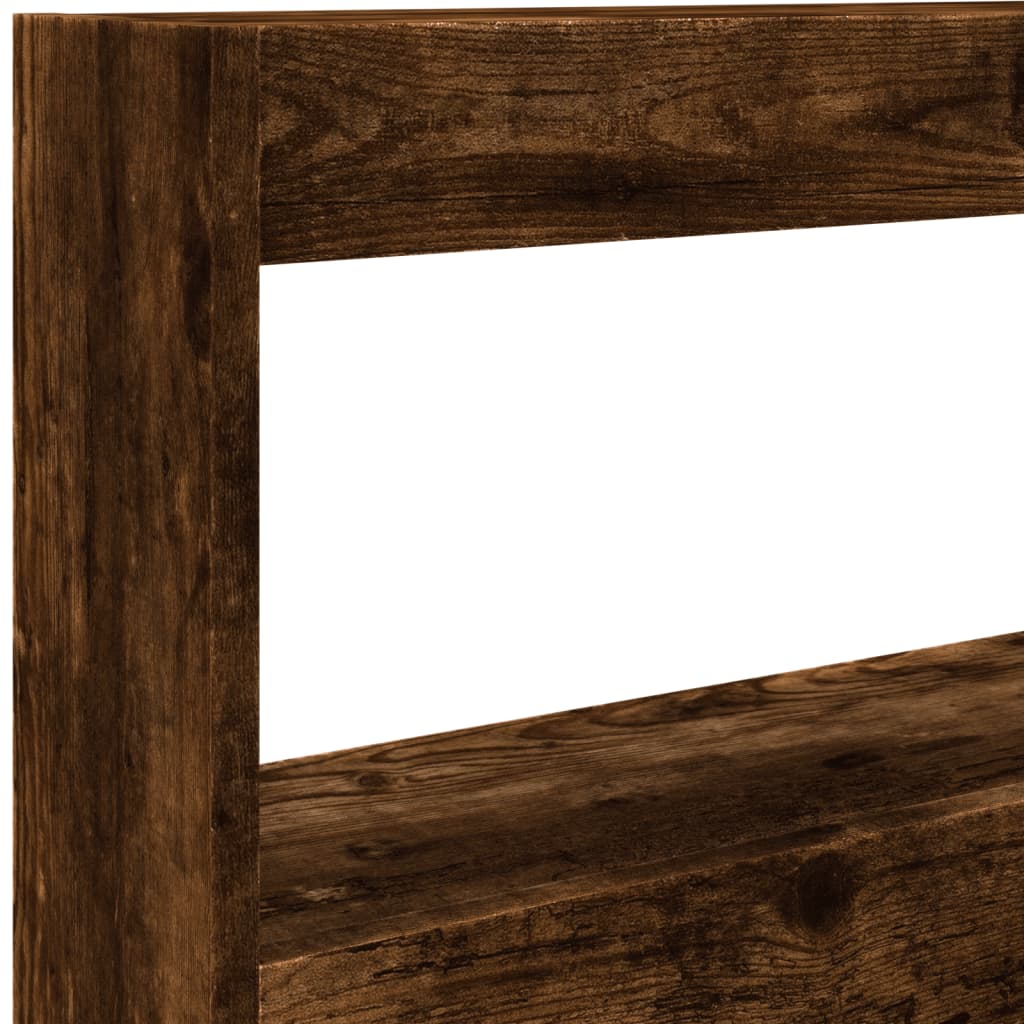 Κεφαλάρι με Αποθηκ. Χώρο & LED Καπνιστή Δρυς 120x17x102 εκ. - Pakobazaar