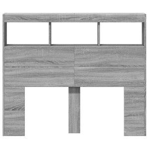 Κεφαλάρι με Αποθηκ. Χώρο & LED Γκρι Sonoma 120x17x102 εκ. - Pakobazaar