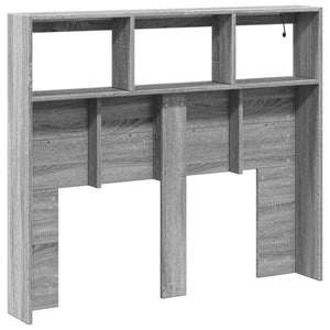 Κεφαλάρι με Αποθηκ. Χώρο & LED Γκρι Sonoma 120x17x102 εκ. - Pakobazaar