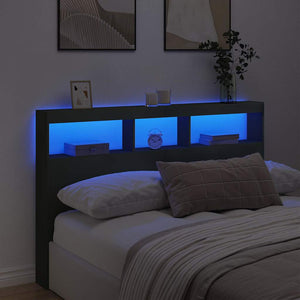Κεφαλάρι με Αποθηκευτικό Χώρο και LED Μαύρο 160 x 17 x 102 εκ. - Pakobazaar