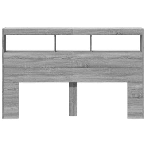 Κεφαλάρι με Αποθηκ. Χώρο & LED Γκρι Sonoma 160x17x102 εκ. - Pakobazaar