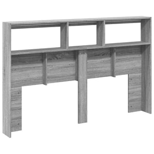Κεφαλάρι με Αποθηκ. Χώρο & LED Γκρι Sonoma 160x17x102 εκ. - Pakobazaar