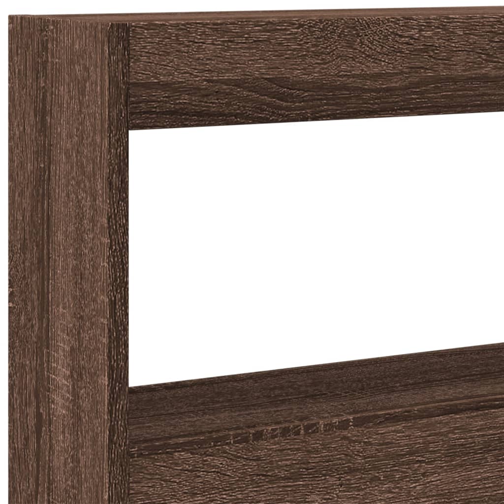 Κεφαλάρι με Αποθηκευτικό Χώρο & LED Καφέ Δρυς 160x17x102 εκ. - Pakobazaar