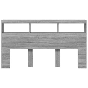 Κεφαλάρι με Αποθηκ. Χώρο & LED Γκρι Sonoma 180x17x102 εκ. - Pakobazaar