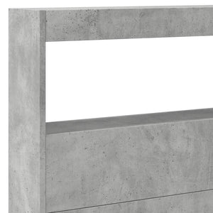 Κεφαλάρι με Αποθηκ. Χώρο & LED Γκρι Σκυρ. 220x17x102 εκ. - Pakobazaar