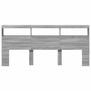 Κεφαλάρι με Αποθηκ. Χώρο & LED Γκρι Sonoma 220x17x102 εκ. - Pakobazaar