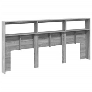 Κεφαλάρι με Αποθηκ. Χώρο & LED Γκρι Sonoma 220x17x102 εκ. - Pakobazaar