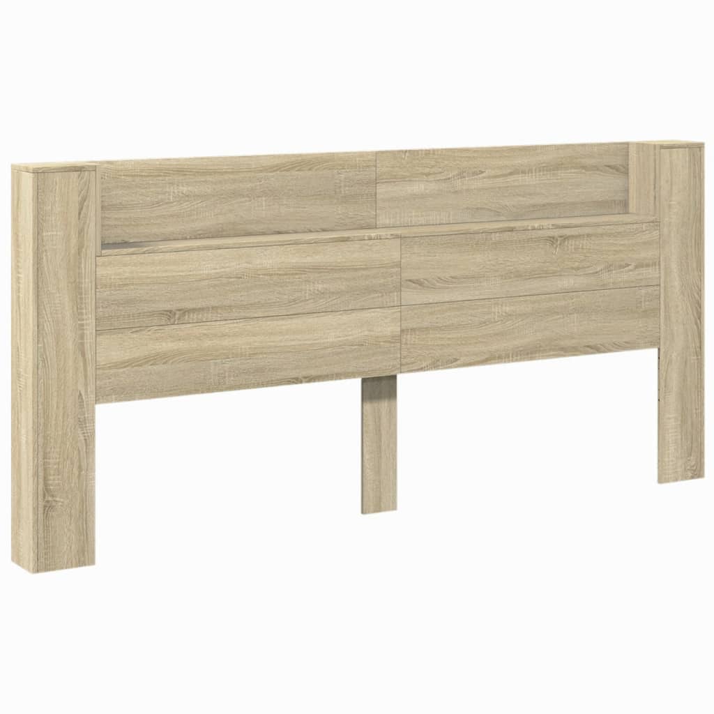 Κεφαλάρι με Αποθηκ. Χώρο & LED Sonoma Δρυς 220x16,5x103,5 εκ. - Pakobazaar