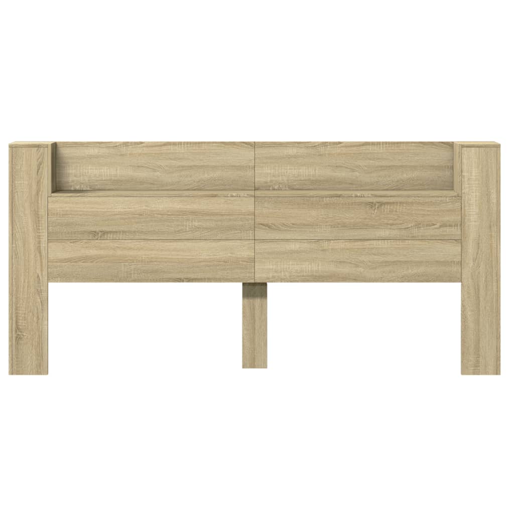 Κεφαλάρι με Αποθηκ. Χώρο & LED Sonoma Δρυς 220x16,5x103,5 εκ. - Pakobazaar