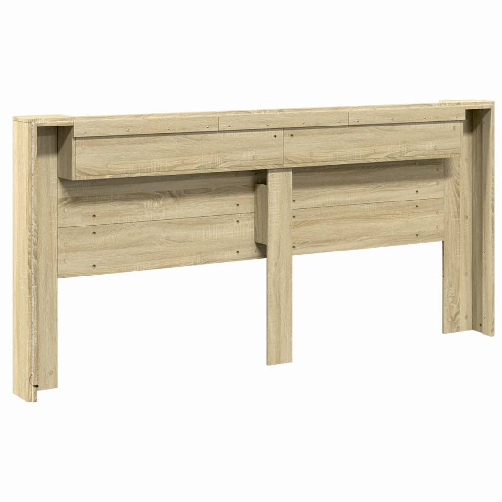 Κεφαλάρι με Αποθηκ. Χώρο & LED Sonoma Δρυς 220x16,5x103,5 εκ. - Pakobazaar