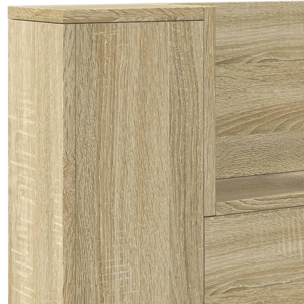 Κεφαλάρι με Αποθηκ. Χώρο & LED Sonoma Δρυς 220x16,5x103,5 εκ. - Pakobazaar