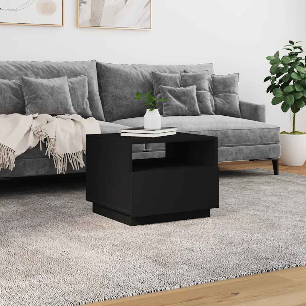 Τραπεζάκι Σαλονιού με Φώτα LED Μαύρο 50x49x40 εκ. - Pakobazaar