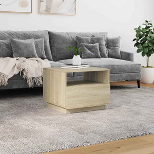 Τραπεζάκι Σαλονιού με Φώτα LED Sonoma Δρυς 50x49x40 εκ. - Pakobazaar