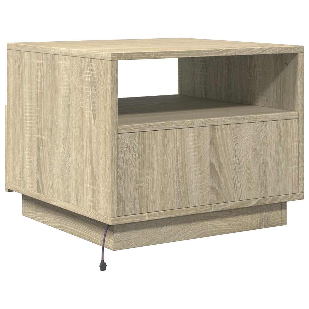 Τραπεζάκι Σαλονιού με Φώτα LED Sonoma Δρυς 50x49x40 εκ. - Pakobazaar