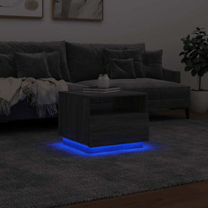 Τραπεζάκι Σαλονιού με Φώτα LED Γκρι Sonoma 50x49x40 εκ. - Pakobazaar